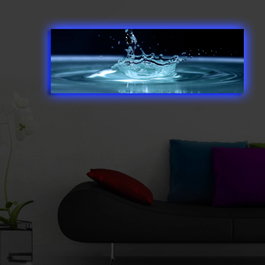 Wallity Lienzo Decorativo Iluminado con LEDs Multicolor 30 x 90 cm